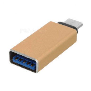 USB-C 3.1 Male to USB-A 3.0 Female OTG Adapter - USB адаптер за MacBook 12 и устройства с USB-C порт (златист)