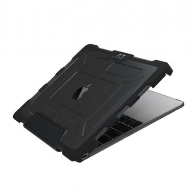 Urban Armor Gear Case - удароустойчив хибриден кейс за Apple MacBook 12 (черен-прозрачен)