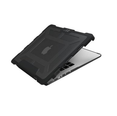 Urban Armor Gear Case - удароустойчив хибриден кейс за Apple MacBook Air 13 (черен-прозрачен)