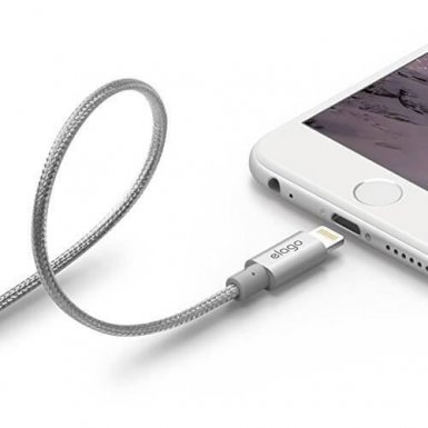 Elago Aluminum Lightning USB Cable - USB кабел за iPhone 6, iPhone 6 Plus, iPad, iPod и всеки Apple продукт с Lightning вход (сребрист)