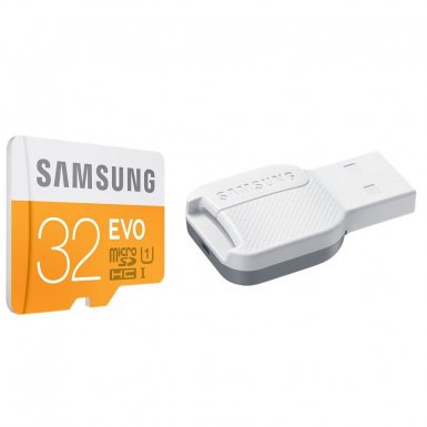 Samsung MicroSDHC 32GB EVO UHS-I Memory Card with USB Reader - microSDHC памет с USB четец за Samsung устройства (клас 10)