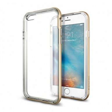 Spigen Neo Hybrid Ex Case - хибриден бъмпер-кейс с висока степен на защита за iPhone 6, iPhone 6S (златист-прозрачен)