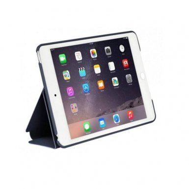 Comma Elegant Case - кожен калъф и поставка за iPad mini 4 (тъмносин)