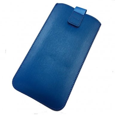 Telone Neo Pouch Size 17 - вертикален кожен калъф, тип джоб с лента за издърпване за iPhone 6 Plus, iPhone 6S Plus, Samsung Galaxy Note 4 и други (син)