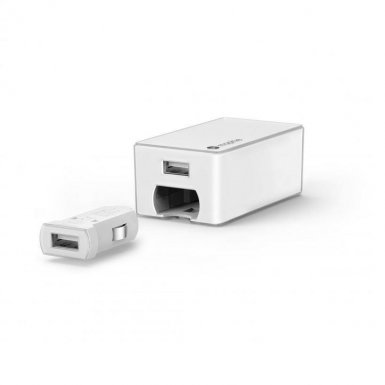 Mophie Dual Combo Wall-Car Charger 4.2A - комбинирано захранване с 2 USB изхода със зарядно за кола и microUSB кабел за мобилни телефони и таблети