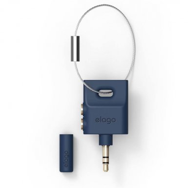 Elago Keyring Splitter - аудио разклонител (сплитер) за мобилни устройства с 3.5 мм стерео-жак (син)