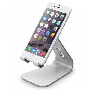 Elago M2 Stand - алуминиева поставка за iPhone 6/6S, 6 Plus/6S Plus, iPhone SE/5/5S/5C и мобилни телефони (сребриста)