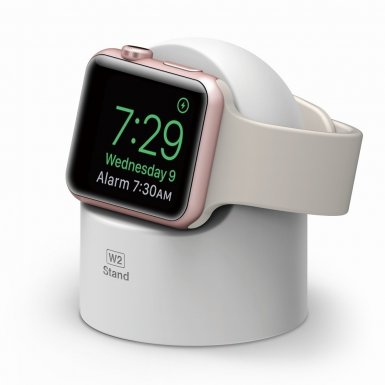 Elago W2 Watch Stand - силиконова поставка за Apple Watch (бяла)