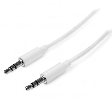 eSTUFF Audio Cable - качествен 3.5 mm към 3.5 mm аудио кабел 180 см. (два мъжки жака)(бял)