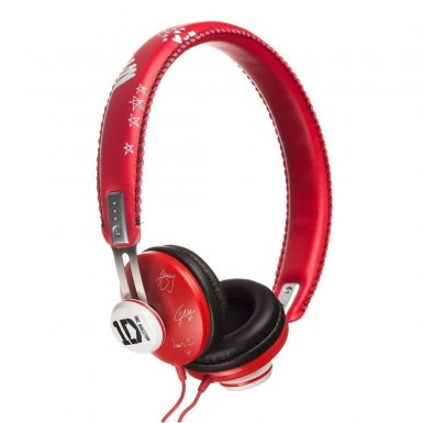 Jivo One Direction SnapCaps On-Ear Leather Band Headphones - слушалки за мобилни устройства (червени)