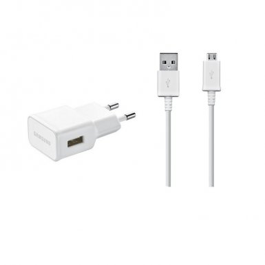 Samsung Charger Kit EP-TA50EWE - захранване 1.5A с USB изход и MicroUSB кабел за Samsung смартфони (бял) (bulk)