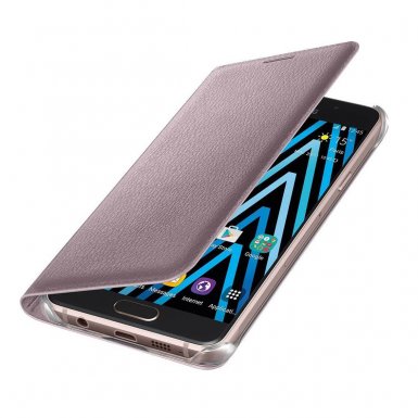 Samsung Flip Cover EF-WA310PZEGWW - оригинален кожен кейс за Samsung Galaxy A3 (2016) (розово злато)
