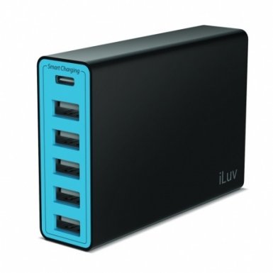 iLuv RockWall6 Portable USB Port Charger - захранване с 5 USB изхода и USB-C изход за мобилни телефони и таблети