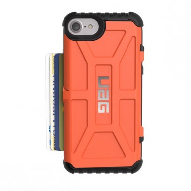 Urban Armor Gear Trooper - удароустойчив хибриден кейс с отделение за карти за iPhone 8, iPhone 7 (оранжев)