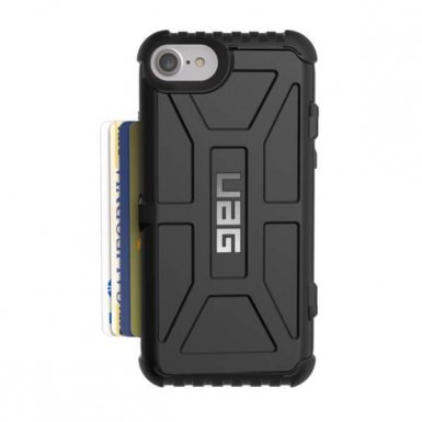 Urban Armor Gear Trooper - удароустойчив хибриден кейс с отделение за карти за iPhone 8, iPhone 7 (черен)