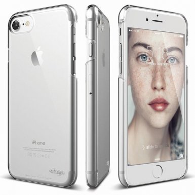 Elago S7 Slim Fit 2 Case + HD Clear Film - поликарбонатов кейс и HD покритие за iPhone 7, iPhone 8 (прозрачен)