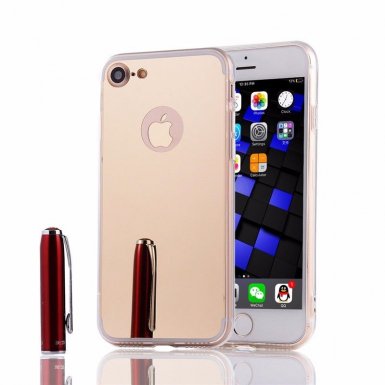 Mirror Case - огледален силиконов калъф (TPU) за iPhone 8/7 (златист)