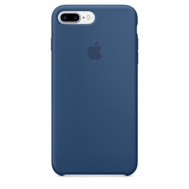 Apple Silicone Case - оригинален силиконов кейс за iPhone 8 Plus, iPhone 7 Plus (син)