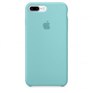 Apple Silicone Case - оригинален силиконов кейс за iPhone 8 Plus, iPhone 7 Plus (морско синьо)