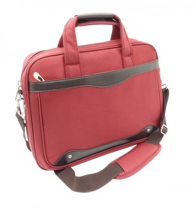 Laptop Shoulder Bag - полиестерна чанта за преносими компютри до 15.4 инча (червена)