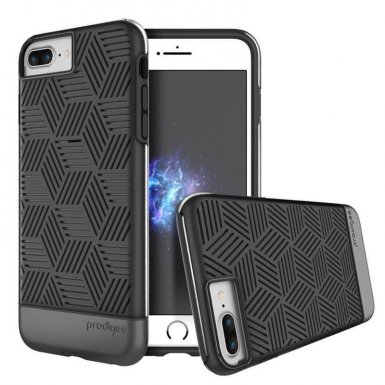 Prodigee Stencil Case - хибриден удароустойчив кейс за iPhone 8 Plus, iPhone 7 Plus (черен)