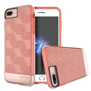 Prodigee Stencil Case - хибриден удароустойчив кейс за iPhone 8 Plus, iPhone 7 Plus (розово злато)