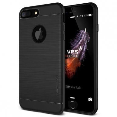 Verus Simpli Fit Case - удароустойчив силиконов калъф за iPhone 8 Plus, iPhone 7 Plus (черен)