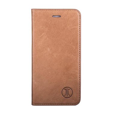 JT Berlin LeatherBook Magic Case - хоризонтален кожен (естествена кожа) калъф тип портфейл за iPhone 8 Plus, iPhone 7 Plus (кафяв)