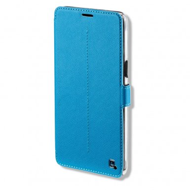 4smarts Supremo Book Flip Case - кожен калъф с поставка и отделение за кр. карта за Samsung Galaxy J3 (2016) (син)