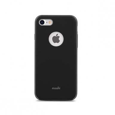 Moshi iGlaze Case - тънък удароустойчив хибриден кейс за iPhone 8, iPhone 7 (черен)