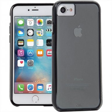CaseMate Naked Tough Case - кейс с висока защита за iPhone 8, iPhone 7, iPhone 6S, iPhone 6 (черен-прозрачен)