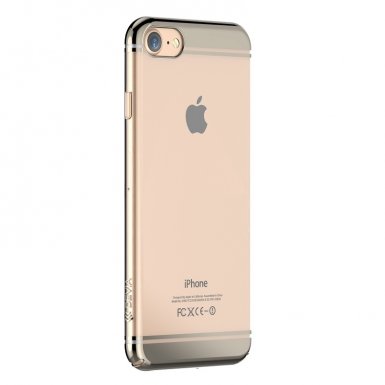 Devia Glimmer2 Case - поликарбонатов кейс за iPhone 8, iPhone 7 (прозрачен-златист)