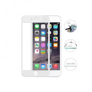 Devia Full Screen Tempered Glass Protector (0.26 mm) - обхващащо и ръбовете стъклено защитно покритие за дисплея и покритие за задната част за iPhone 8, iPhone 7 (бял)
