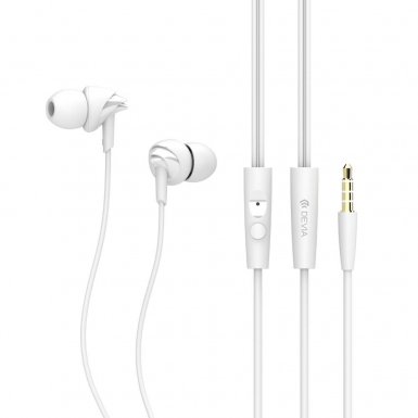 Devia Ripple D1 - слушалки с микрофон и управление на звука за мобилни устройства (бял)