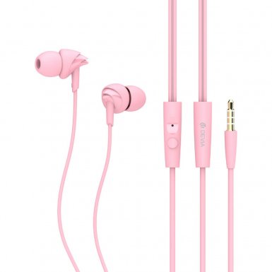 Devia Ripple D1 - слушалки с микрофон и управление на звука за мобилни устройства (розов)