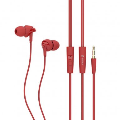 Devia Ripple D1 - слушалки с микрофон и управление на звука за мобилни устройства (червен)