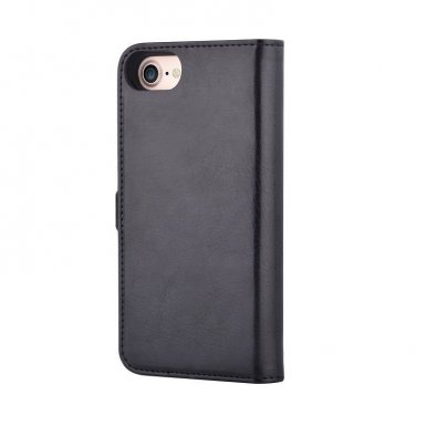 Devia Magic Case - кожен калъф, тип портфейл с отделящ се кейс и поставка за iPhone 8 Plus, iPhone 7 Plus (черен)