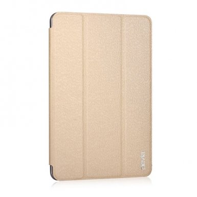 Devia Light Grace Case - кожен калъф и поставка за iPad mini 4 (златист)