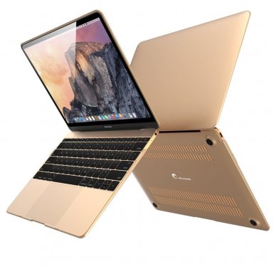 Devia Grace Shell Case - поликарбонатов предпазен кейс за MacBook 12 (златист-прозрачен)