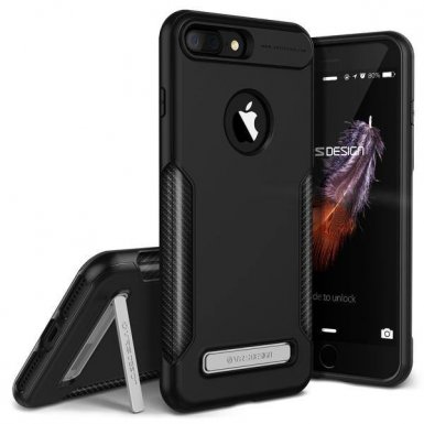 Verus Carbon Fit Case - висок клас хибриден удароустойчив кейс за iPhone 8 Plus, iPhone 7 Plus (черен)