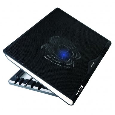 TeckNet N3 - охлаждаща ергономична поставка с тих вентилатор за Mac и преносими компютри (черен)