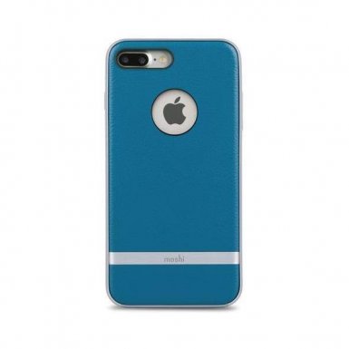 Moshi Napa Case - кожен кейс за iPhone 8 Plus, iPhone 7 Plus (син)