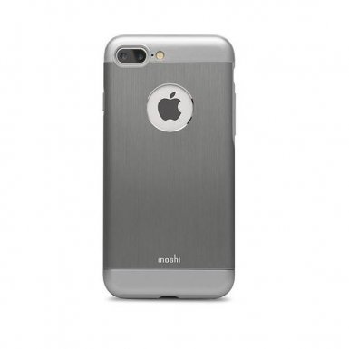 Moshi iGlaze Armour - удароустойчив алуминиев кейс за iPhone 8 Plus, iPhone 7 Plus (тъмносив)