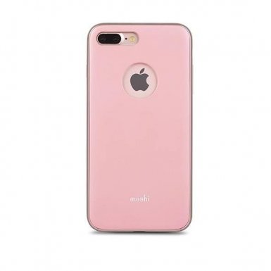 Moshi iGlaze Case - тънък удароустойчив хибриден кейс за iPhone 8 Plus, iPhone 7 Plus (розов)