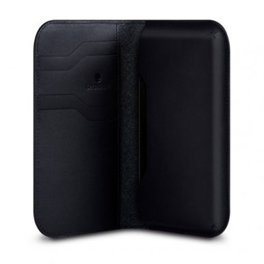 Beyzacases Natural Wallet Case - кожен калъф (естествена кожа, ръчна изработка) за iPhone 8, iPhone 7, iPhone 6, iPhone 6S (черен)