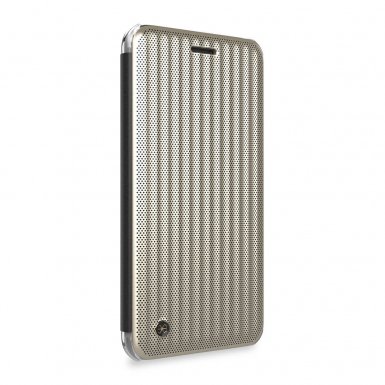 STILMIND Jet Set Flip Case - хибриден флип кейс със слот за кр. карта за iPhone 8, iPhone 7 (златист)