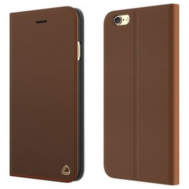 OCCA Jacket Collection Genuine Leather - кожен калъф (естествена кожа) с поставка за iPhone 8 Plus, iPhone 7 Plus (кафяв)