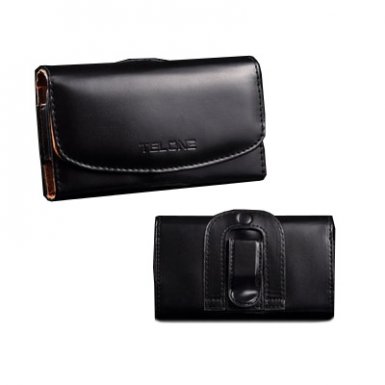 Telone Viva Hard Case Size 17 - кожен калъф с щипка за колан за iPhone 8 Plus, iPhone 7 Plus ,iPhone 6 Plus, iPhone 6S Plus, Samsung Galaxy Note 4 и други (черен)