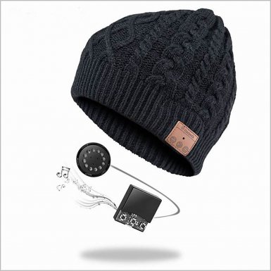 4smarts Basic Braided Beanie Bluetooth Headset - шапка с вградени безжични слушалки и мобилни устройства (черен)