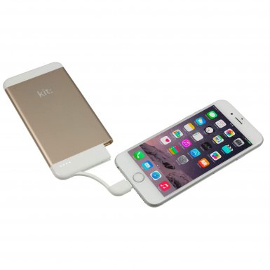 Kit Executive Power Bank 4100mAh - външна батерия 4100mAh с вграден MFI Lightning кабел за Apple продукти (златист)